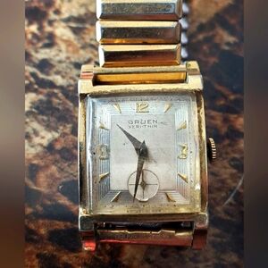 Vintage Gruen Veri-Thin Curvex 1930s/1940s 10k Gold Filled Watch Non Working